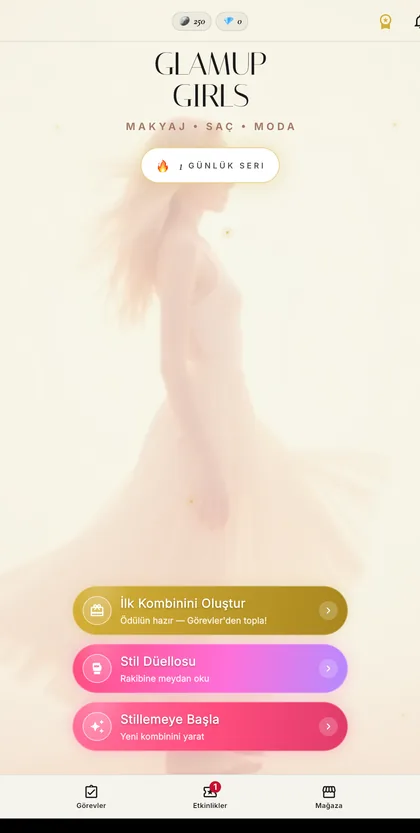 GlamUp Girls — Ana ekran